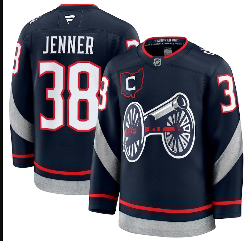 Men Columbus Blue Jackets Boone Jenner Fanatics Navy blue 2025 NHL Stadium Series Premium Player Jersey